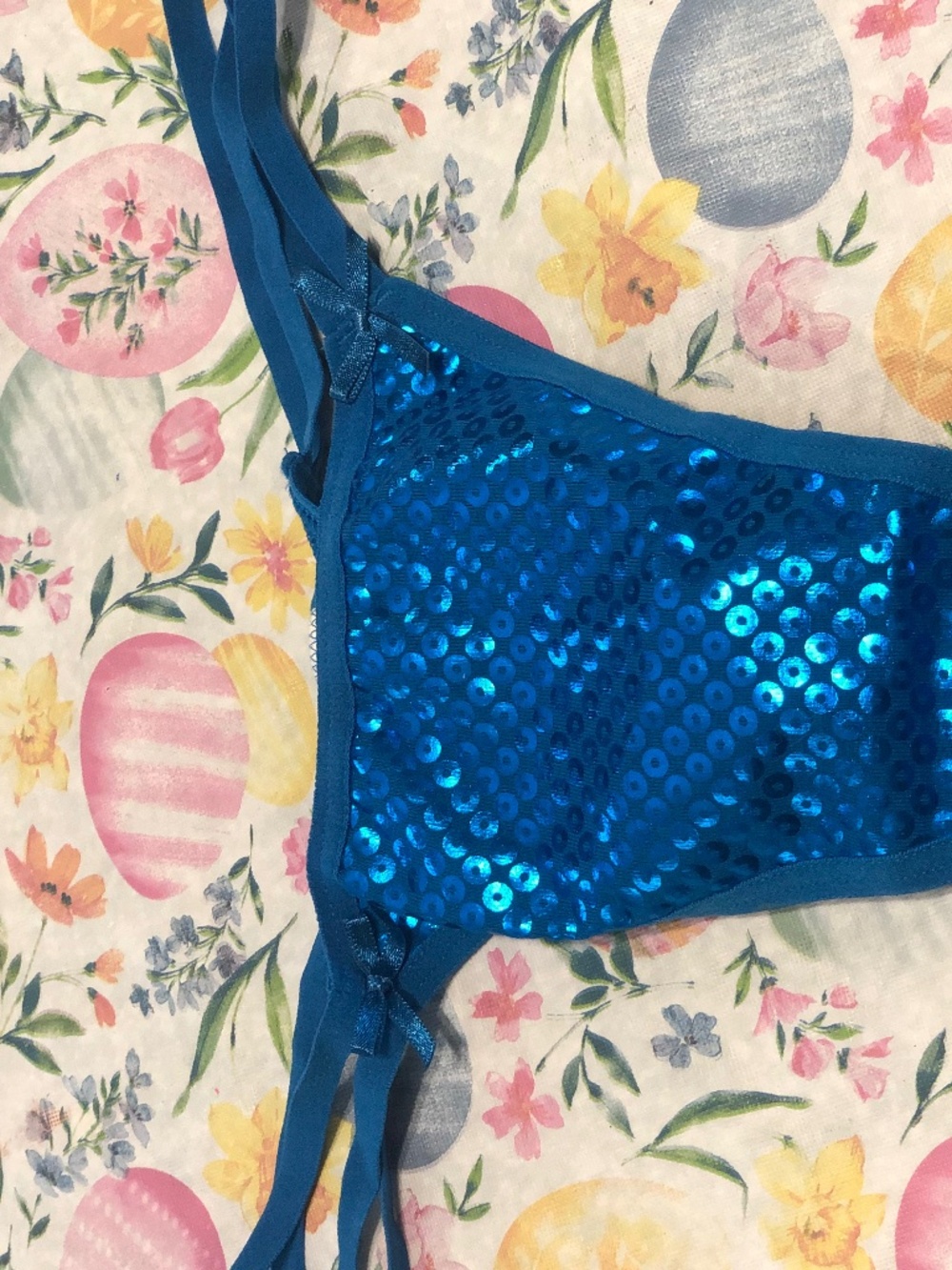 Victoria’s Secret Pink Blue Sequin Thong Underwear Pink Size XS NWT - Picture 6 of 6
